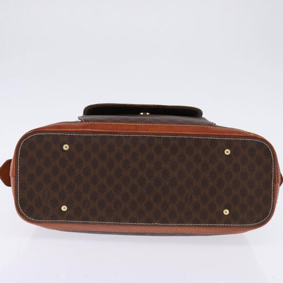 CELINE Macadam Canvas Hand Bag Pvc Leather Brown Gold - Picture 9 of 12